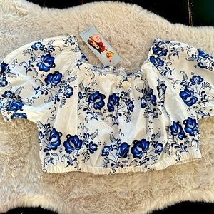 Tatyana cropped off the shoulder retro pinup top